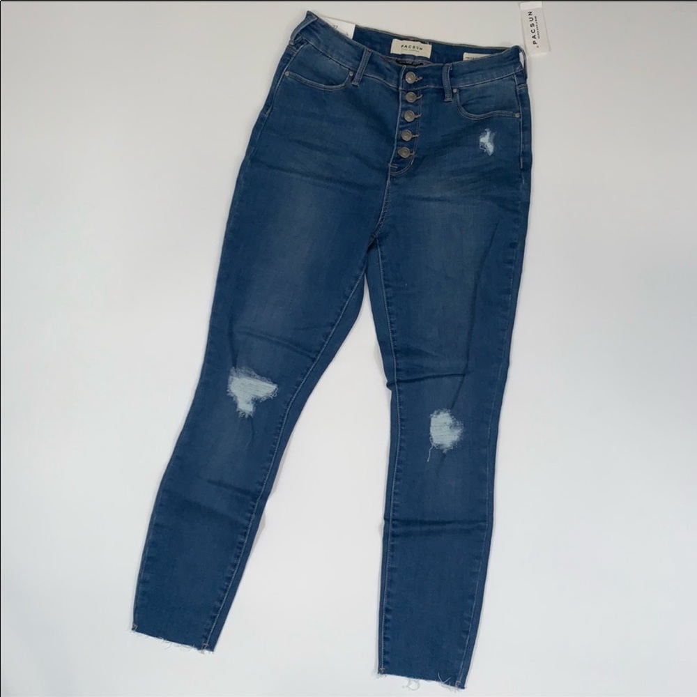 PacSun- High Rise Jeggings Del Amo Blue - Picture 5 of 6